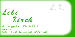 lili kirch business card